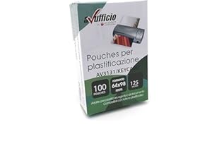 ALEVAR Pouches X plastificar 64 x 98 mm 125 Mic conf. 100 unidades.