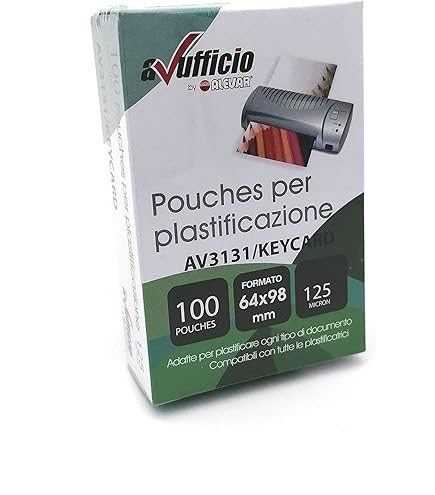 Pouches Per Plastificatrice 60x90 Mm - 100 Pezzi Spessore 250 Micron - Per Biglietti Da Visita E Documenti