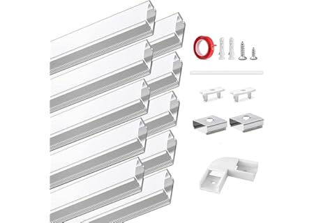 HOMMAND 10 x 1m Aluminiumkanal Och Diffusor för LED Remsa - Profil Med Ändkåpor, Monteringsclips Och - Amazon Deal & Rabatt