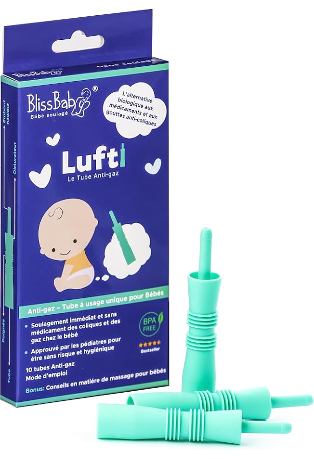 Soulageur De Gaz Pour Bébé Lot De 12 - Tiges Silicone Jetables, Solution Naturelle Contre Coliques Et Constipation