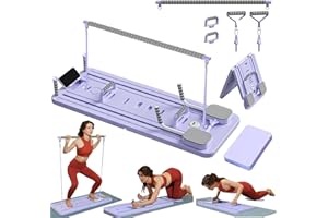 ExeractFit Mini Pilates Reformer Kit con Barra de Pilate y Bandas de Resistencia, Pilates Board en Casa Tabla Pilate Multifuncional Equipo de Entrenamiento
