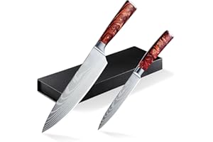 SOSINYA Profesjonalny zestaw noży kuchennych z nożem szefa kuchni 20 cm i uniwersalnymi nożami 13 cm, profesjonalny nóż kuchenny ostre ostrze, ergonomiczny uchwyt idealny zestaw noży