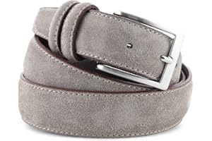 La Bottega del Calzolaio Cintura Uomo in Vera Pelle Scamosciata Made in Italy – Cintura Artigianale Elegante Stile Classico per Abbigliamento Casual o Formale – Accessorio di Alta Qualità