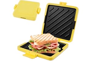 JOKAPY Microwave Toastie Maker, Microwave Toastie Sandwich Maker and Grill Wireless Silicone Microwaveable Cookware, Adjustable Toastie Maker Breakfast Sandwich Maker Non-Stick for Bread Sandwich (yellow)