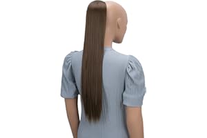 ‎CAISHA CAISHA 65cm Haarteil Mit Kordelverschluss Langhaar Zopf Pferdeschwanz Haarverlängerung Glatt Hellbraun PH606