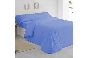 GREATOYAR Juego de Nórdica,Juego de Funda de Edredón, Set de 3 Piezas, 1 Funda Nórdica, 1 Sábana Bajera Ajustable, 1 Funda de Almohada, 100% Poliéster, Transpirable, para Cama 150cm, Azul