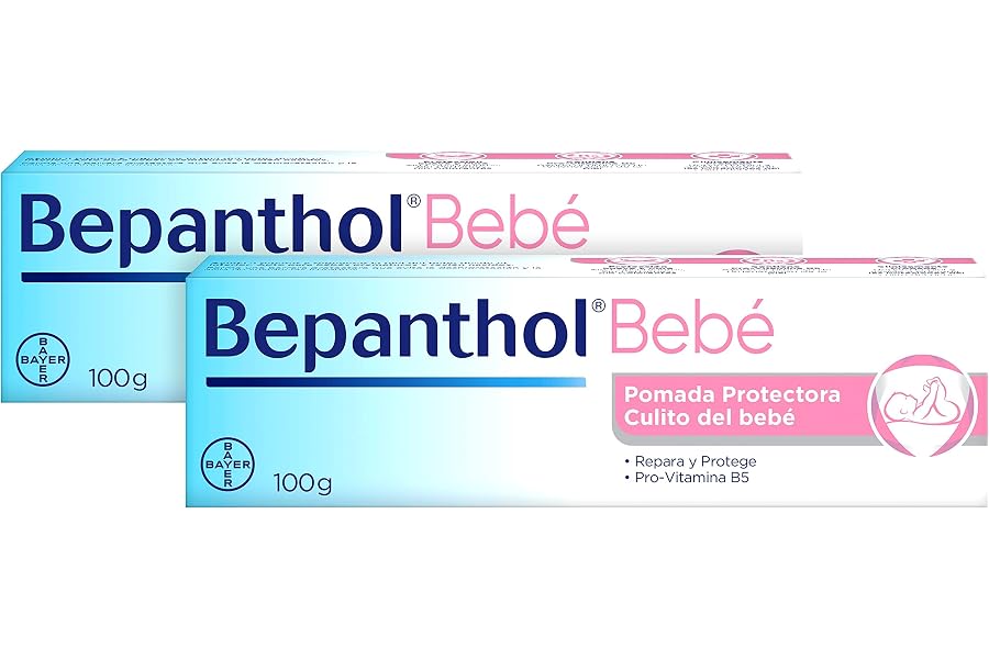 BEPANTHOL Pomada Protectora Culito Bebé Con Pro-Vitamina B5 - Crema para Irritaciones y Pañal - Recién Nacido - 2x100 g