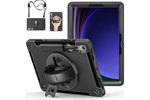 GRALIFCARE Funda para Samsung Galaxy Tab S9: funda militar de 3 capas a prueba de golpes para Galaxy Tab S9 de 11 pulgadas con soporte para lápiz S-Pen -Soporte giratorio 360° Correa de mano Correa de hombro