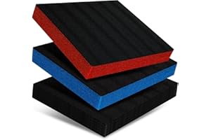 GUMMIFRITZ24DE Werkzeugeinlage, Koffereinlage, Shadow Board, Multilayerschaumstoff für Werkzeugwagen (schwarz/rot, 500 x 1000 x 57 mm)