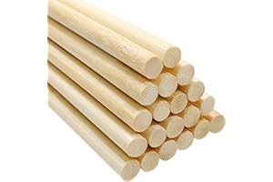euluoziqing 20 Stück Bambusstäbe zum Basteln, Lange Rundstäbe Natürlicher Bambusstäbe Holzstab, Bastelstäbe Runder Stock Holzstäbchen für DIY Arts Craft Basteln Dekoration (30cm x 8mm)