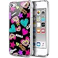 iPod Touch 7 Case, iPod Touch 5/6 Case with Screen Protector, E-Began Glitter Liquid Floating Gradient Quicksand Bling Diamond, Durable Girls Cute Case for iPod Touch 7th/6th/5th Generation Pink/Aqua