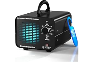 QUCSHIP Ozongenerator 98000mg/Std Ozongerät, Industrieller Ozonisator, Ozongerät Ozonisator mit Timer für Zimmer, Ozongenerator für Auto, Wohnung, Rauch, Haustiergerüche und Küchengerüche