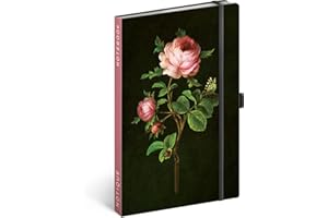 NOTIQUE Notatnik w kropki z gumową taśmą 13 x 21 cm ok. A5, designerski notatnik w twardej oprawie, notatnik w kropki, notatnik, dziennik, dziennik dla dorosłych, kobiet (Artisanale Rosen)