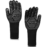 SPGOOD Grillhandschuhe hitzebeständig Grillhandschuh 800 Grad feuerfeste Handschuhe Kochhandschuhe Backhandschuhe für Küche &