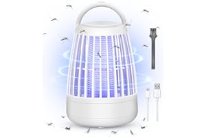 GBARAN Mückenvernichter Lampe, Elektrische Insektenvernichter mit Nachtlicht 2 in 1, Leistungsstarke Schädlingsbekämpfung Fallen für Innen und Außen
