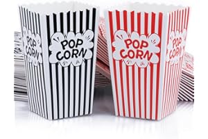 jsysj 60 Piezas Cajas de Palomita, Pequeñas Raya Bolsa Palomitas de Papel, Caramelo Contenedor, Merienda Contenedor para Boda, Cumpleaños Fiestas, Noche de Cine o Navidad