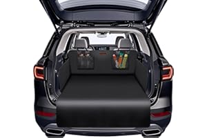 Alfheim Protection Imperméable et Anti-Dérapante pour Coffre de Voiture-Tapis Universel pour Chiens, Adapté aux Voitures et SUV,Facile à Nettoyer,Avec Poches en Filet et Protection de Pare-Chocs(Noir)
