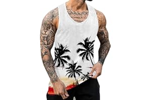 Zofedap Gym Tank Top Herren Hawaii Hemd Männer Sport Ärmelloses Shirts Fitness Muscleshirt Achselshirts Muskelshirt Trainingsshirt Tanktop Trägershirt Funktionsshirt Kompressionsshirt Herren Ärmellos