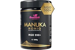 ‎POWERFABRIK EINFACH NATÜRLICH Manuka Honig | MGO 550+ | 500g | Das ORIGINAL aus NEUSEELAND | PUR, ROH & ZERTIFIZIERT | Premium Qualität 100% natürlich | PowerFabrik™