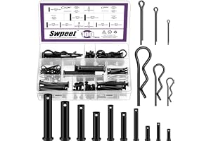 Swpeet 100 st, 10 storlekar, Clevi-stift med bomullspint, sortiment med ett hål, platt huvudrengöringsstift, R-stift, hårnål