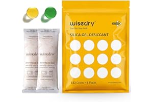 Wisedry Sacs en gel de silice [112 g x 4 paquets] sachets de séchage de qualité alimentaire, réactivation rapide du micro-ondes en gel de silice, indicateurs d'humidité et réutilisables pour