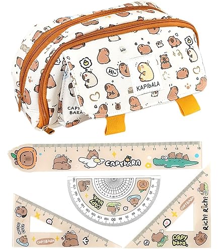 6 Penne Gel Cancellabili Capybara - Punta 0,5 Mm, Inchiostro Blu, Design Carino, Impugnatura Morbida, Per Bambini E Scuola