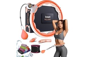 K-MART Cerceau intelligent lesté pour adultes, anneau de fitness amovible avec balle de massage automatique à 360 degrés, anneau intelligent pour adultes, équipement de fitness pour perte de poids