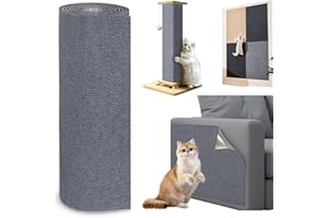 Jyvex Alfombra rascadora autoadhesiva, 300 cm x 40 cm, protección contra arañazos para sofá, recortable, para gatos, árboles, pared, muebles y sofá (gris)