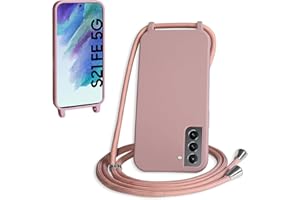 WenBaby Mobile Phone Chain for Samsung Galaxy S21 FE Case with Strap, Mobile Phone Case with Cord for Hanging, Silicone Rope Necklace, Protective Case with Cord Case, TPU Bumper for Galaxy S21 FE -