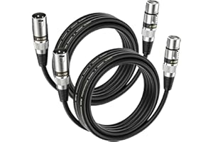 EBXYA Cable XLR, 5 m, 2 Unidades, Macho a Hembra, Simétrico para Micrófono, Mezclador y Estudio de Grabación