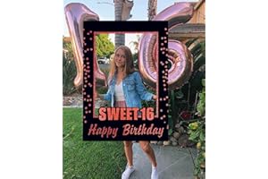 JeVenis Rose Gold Sweet 16 Birthday Favors 16th Birthday Party Supplies Photo Booth Props 16th Birthday Photo Frame Birthday Photo Frame