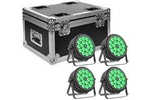 Ukfog 200 W 18 LED Par de faros 8 CH luz LED RGBW+DMX Strobe Sound Modo Activo LED Luces de escenario Foco de discoteca Luz de fiesta para Boda/Fiestas/Iglesia/Club/DJ Live Show (5 unidades)