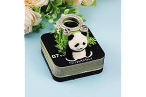 GATPHY Calendrier 3D 2026 à déchirer - Calendrier de bureau 365 jours avec lumières et socle - Utilisez des sculptures en papier d'art Time Piece Calendar pour cadeaux créatifs pour Noël (porte-stylo Panda)