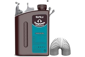 SUNLU High Toughness 3D Printer Resin 2KG, Enhanced Flexible 3D Printing Photopolymer Resin, 405nm UV Fast Curing 3D Resin for Most LCD DLP SLA Resin 3D Printers, Bendable and not Brittle, 2000g Grey