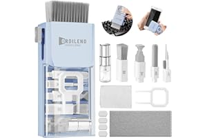 ORDILEND Limpiador Teclado Teclado Kit Limpieza Movil Pantalla Limpiador Teclado Ordenador Herramienta de Pincel para Tableta,computadora, Monitor de PC,Lente de cámara de TV con Spray (Morandi)
