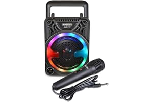 Bontempi | Mini Speaker Wireless con Microfono e Luci RGB, 125x125x180mm, Funzione Radio