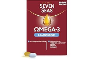 Seven Seas Omega-3 Fish Oil and Magnesium, Omega-3 Plus Vitamin D for Whole Body Healthplus, Duo Pack: 30 Capsules Plus 30 Tablets, 1 Month Supply