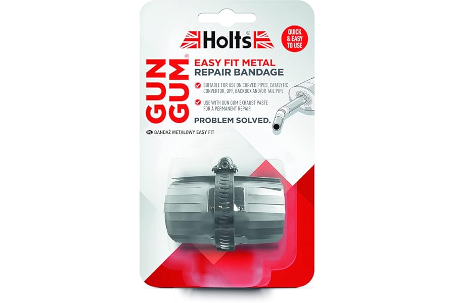 Holts Gun Gum Flexiwrap Straight Pipe Repair Metal Bandage Ends Bends Silencer Exhaust