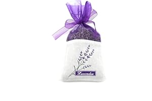 PAZAZZ Lavender filled Organza & Linen Pouch/Bag (1, Dark Purple)
