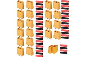 HUAZIZ HUYAZIZ 10 Pares XT90 Conectores de Bala Macho Hembra XT-90 Enchufes de Alimentación con Termorretráctil para Batería RC Lipo