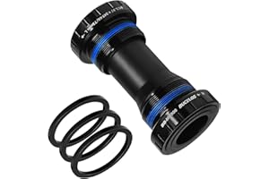 AEYINO Threaded Bottom Bracket English BSA 68-73mm Steel Bearings Bike BB Bottom Bracket for 24mm Hollowtech Crankset for mountain bike/MTB (Black/Red)