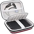 Lacdo External Hard Drive Carrying Case for Seagate Portable/Game Drive for PS4/Expansion/Backup Plus Slim/One Touch Shockproof Travel Bag USB 3.0 2.5 inch HDD 1TB 2TB 3TB 4TB 5TB Cable Pouch, Red