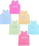 mittenbooty ® Born Baby Unisex Kids Cotton Sando Sleeveless Infants Vest Banyan Pack of 6 (Multicolour, 0-3 Months)