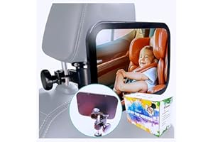 ‎KINSEI KINSEI Spiegel Auto Baby Rückbank, Autospiegel Baby Rücksitz, Baby-Rückspiegel mit Stabilem clip, Bruchsicherer Rücksitzspiegel, Großes Sichtfeld Baby Autospiegel, für Kinder in Kinderschale