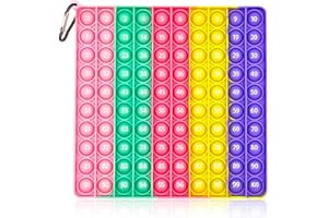 jiuzcare Pop It Fidget Toy Número Push Bubble Sensory Explotar Burbujas Silicona Juguetes Sensoriales Antiestrés Popit Juguete Educativo de Matemáticas, Macaron