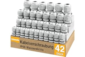 Caianwin - Juego de 42 prensaestopas para cables de Caianwin IP68, resistente al agua, M12, M16, M20 y M25, para caja de derivación, caja de fusibles, distribuidor de pared
