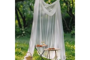 YIHAILE Weißer Tüllstoff 6mx 160cm Breite Soft Tüllstoff Tüll Stoffe Zum Nähen Netzstoff Dekostoff Drapierstoff Für Arbor Hochzeit Vorhang Hochzeitsbogen Freihanddeko Torbogen Zeremonie Kleid Schleier