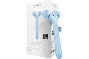 GESKE | Rouleau facial sonique SmartAppGuided™ | 4 in 1 | Derma Roller | Appareil pour le visage | Rouleau facial professionnel | Raffermit et redessine la peau du visage