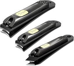 Midazzle Nagelknipser 4 Stück Schwarz – Präziser Nagelschneider, Verchromt, Ergonomische Griffe