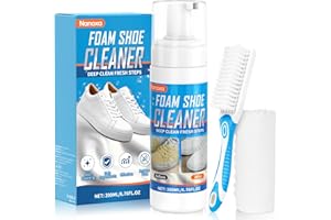 Nanoxa Shoe Cleaner, Trainer Cleaner, Shoe Cleaning Kit with Brush & Towel Removes Dirt & Stains, Sneaker Cleaner Foam for White Shoes, Leather, Knit, Boots, Canvas, Suede, Fabric, Rubber, PU